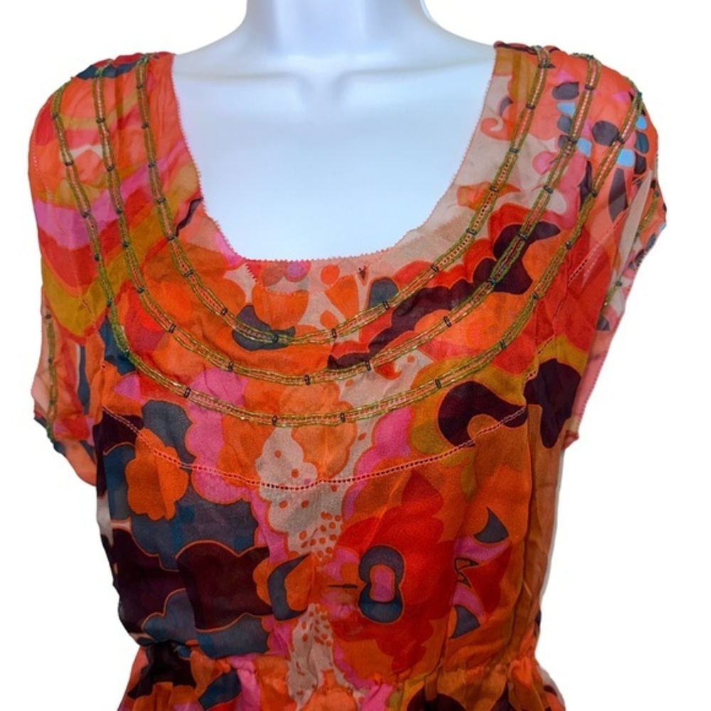 DVF Silk Psychedelic print blouse and camisole set size 8 - Picture 6 of 10